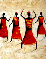 Femme en rouge dansa